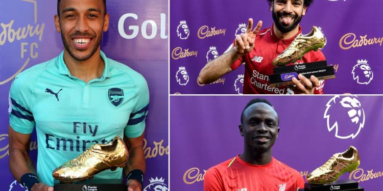 Aubameyang, Salah and Mane share Golden Boot
