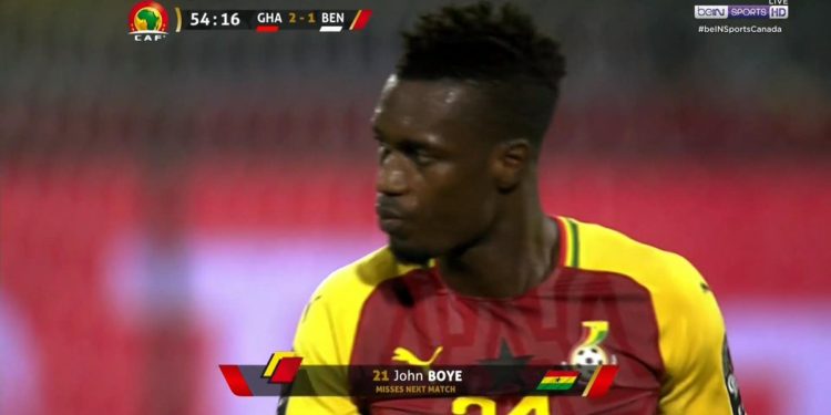 Ghana’s John Boye gets first AFCON 2019 Red Card