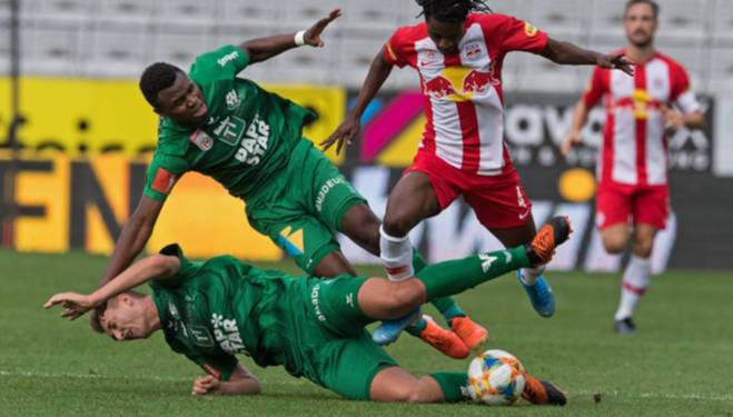 Majeed Ashimeru nets first goal for Red Bull Salzburg on full debut