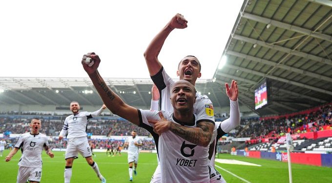 Video: Watch Andre Ayew’s Superb Finish For Swansea City in win against Wigan Athletic