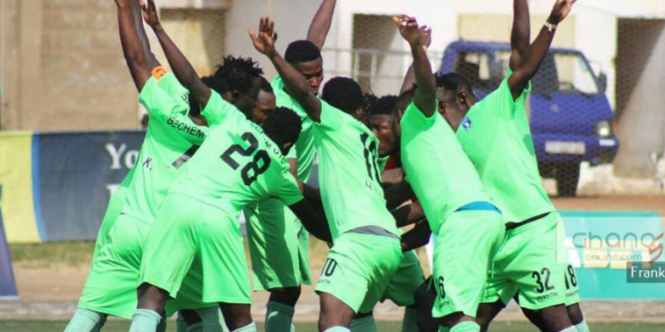Bechem United 2-1 Berekum Chelsea; High-flying Blues stopped by Hunters in crucial Bono derby