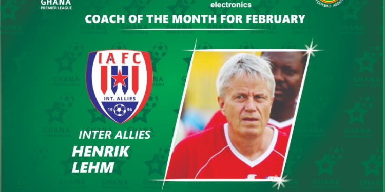 Inter Allies coach Henrik Lehm Wins February NASCO GPL Coach Of The Month Award