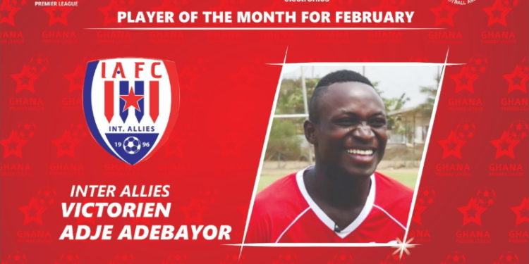 Inter Allies star Victorien Adje Adebayor Named February NASCO GPL Player Of The Month