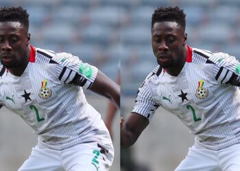 Black Stars defender Andy Yiadom commiserates with young footballers involved in tragic accident