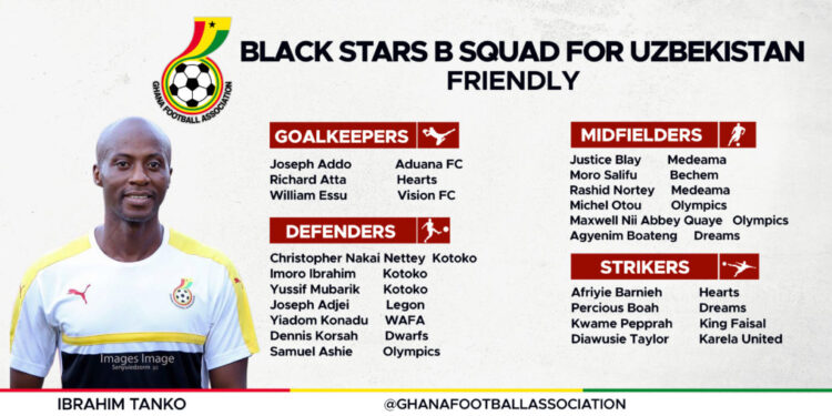 Black Stars B coach Ibrahim Tanko names 20-man ssquad for Uzbekistan friendly