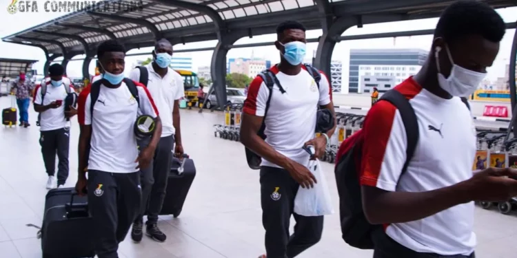 PHOTOS: Black Meteors depart Accra for Japan & South Korea friendlies