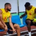 German-based forward Daniel Kofi Kyereh trains with Black Stars teammates in Cape Coast