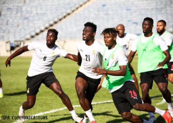 [Photos]: Black Stars hold mandatory training at Orlando Stadium ahead of crucial WC qualifier clash against Ethiopia
