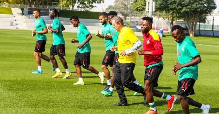 [Pictures]: Black Stars hold first outdoor training session in Doha ahead of Afcon 2021