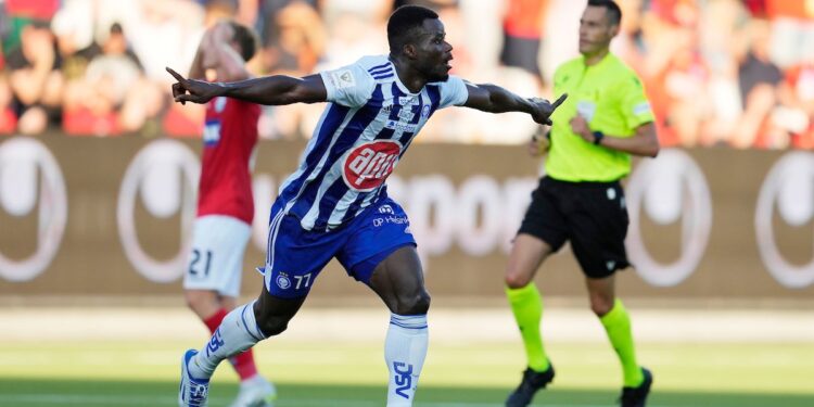 Ghanaian forward Malik Abubakari’s solitary strike takes HJK to Europa League group stage