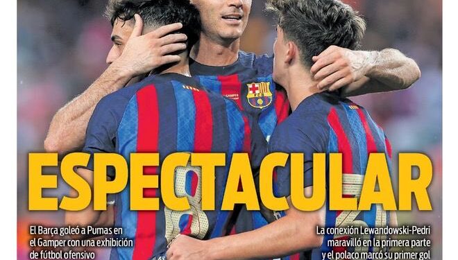Joan Gamper trophy : Barcelona destroy PUMAS as Lewandowski opens Barca goal account
