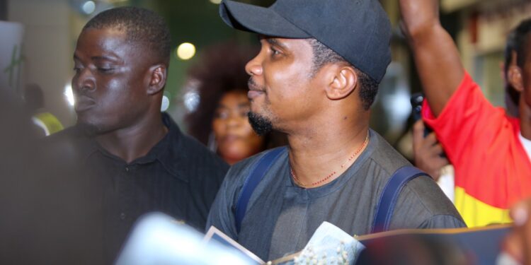 Qatar Legacy ambassador Samuel Eto’o arrives in Ghana