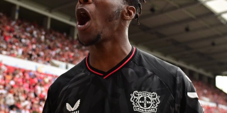 ‘Happy to score again’- Jeremie Frimpong over the moon after scoring brace for Leverkusen