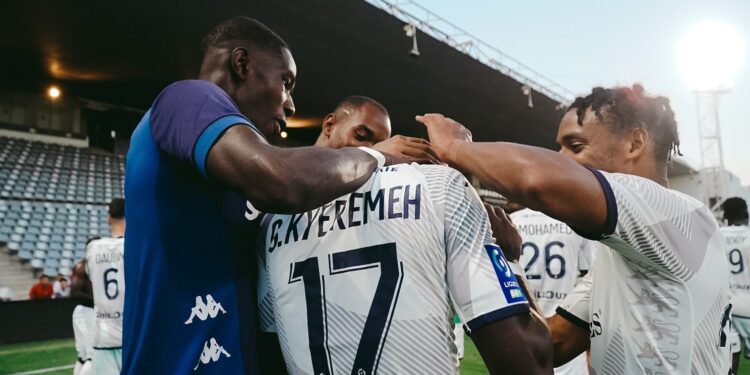 Ghanaian forward Godson Kyeremeh scores for Caen against Le Havre in France