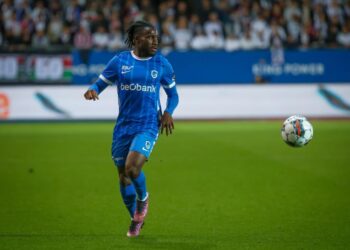 Ghana winger Joseph Paintsil reacts after goal in Genk big win over Westerlo