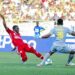 Ghana’s forward Augustine Okrah scores in Kariokoo derby in Tanzania