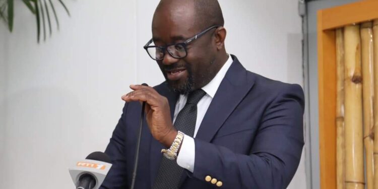 Sports minister Mustapha Ussif congratulates Kurt Okraku on re-election as WAFU Zone B President