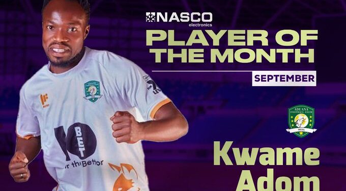 Aduana Stars’ Kwame Adom Frimpong wins GPL Nasco player of the month