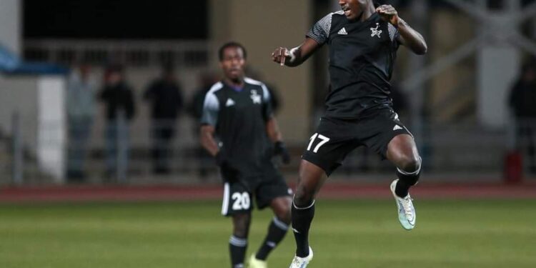 Ghanaian midfielder Mudasiru Salifu reacts to FC Sheriff Tiraspol slim win