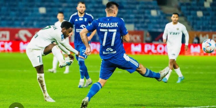 Ghanaian forward John Yeboah scores in Slask Wroclaw win