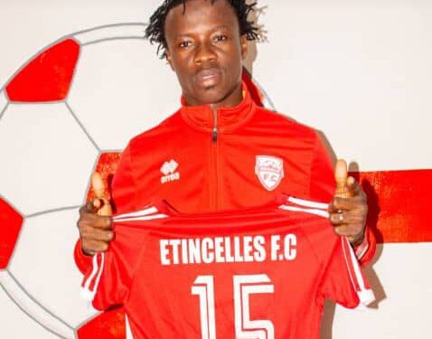 Ghanaian striker Moro Sumaila scores against Kiyovu