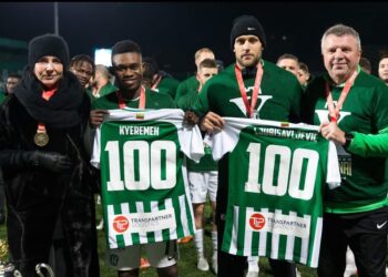 Ghanaian midfielder Francis Kyeremeh makes 100 appearances for FK Zalgiris Vilnius