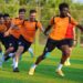 Stay positive- Ghanaian forward Samuel Tetteh all smiles in training