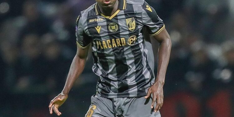 Ghanaian defender Maxwell Woledzi reacts to Vitória Guimarães big defeat to Sporting CP