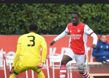 Video: Watch Ghanaian forward Charles Sagoe Jnr’s strike for Arsenal in big win over Swansea City