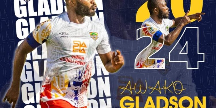 Black Galaxies captain Gladson Awako signs one-year contract extension with Hearts of Oak