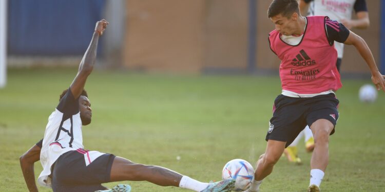 Thomas Partey steps up Arsenal training in Dubai