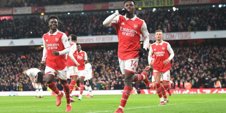 Ghana target Eddie Nketiah bags brace as Arsenal beat Manchester United