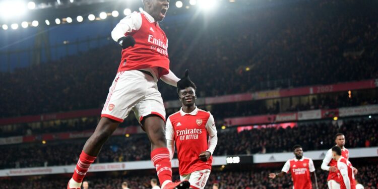 Ghana target Eddie Nketiah bags brace as Arsenal beat Manchester United