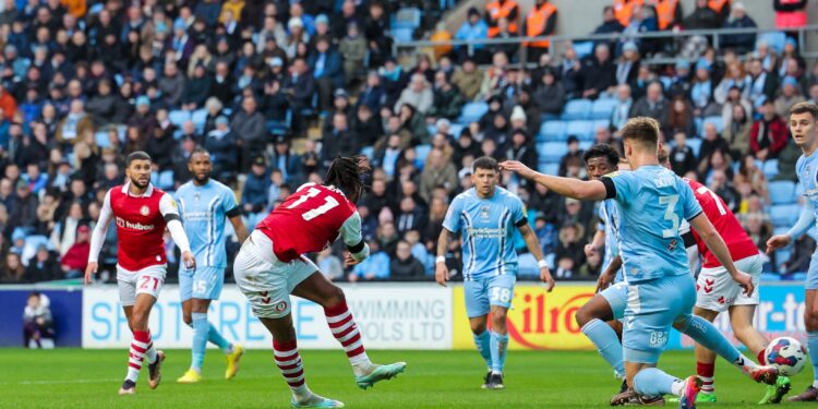Ghana striker Antoine Semenyo on target as Bristol City draw against Coventry