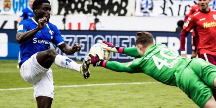 Ghanaian forward Braydon Manu scores fifth goal as Darmstadt beat Regensburg in Bundesliga 2