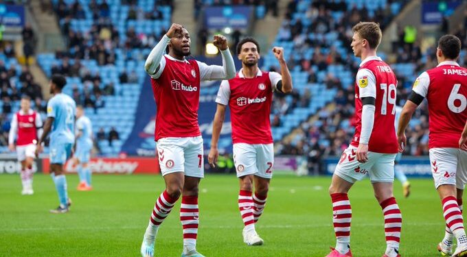 Ghana striker Antoine Semenyo on target as Bristol City draw against Coventry
