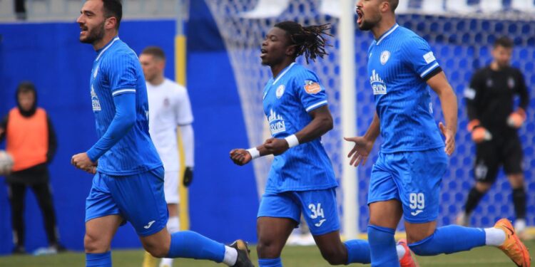 Ghanaian striker Johnson Oppong scores on FK Kukesi debut