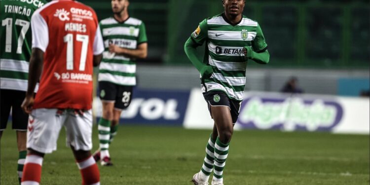 Ghana’s forward Fatawu Issahaku reacts to Sporting’s 5-0 win