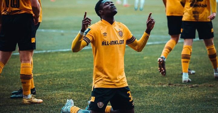 Ghanaian forward Christian Conteh bags brace as Dynamo Dresden whitewash Hallescher