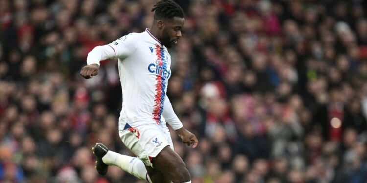 Ghana’s Jeffrey Schlupp scores for Crystal Palace at Old Trafford against Manchester United