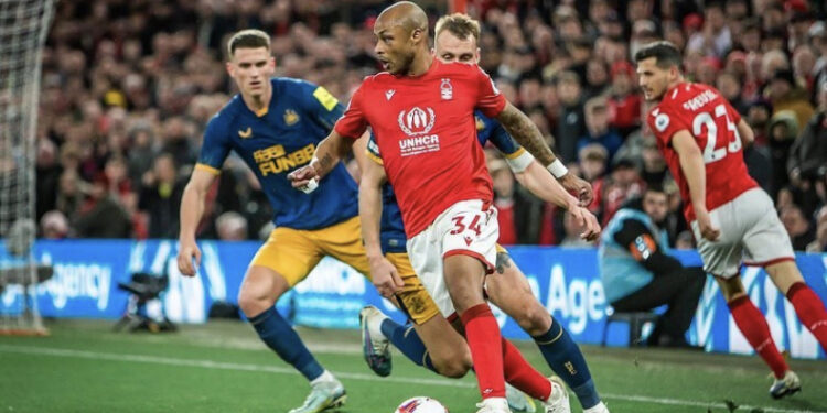 Andre Ayew reacts to Nottingham Forest defeat against Newcastle United