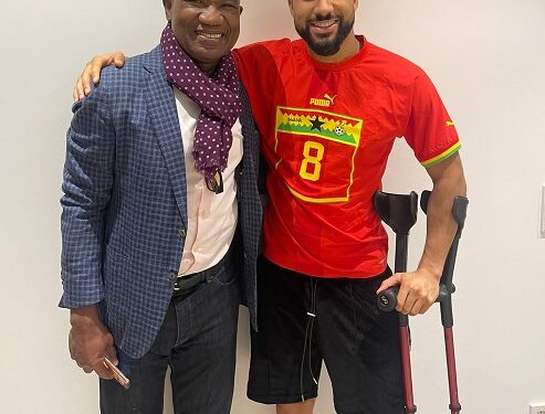 Ghana FA veep Mark Addo visits injured Ghana midfielder Kofi Kyereh