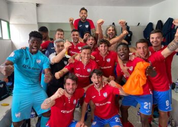 Former Ghana No.1 Goalkeeper Razak Brimah reacts after C.D Estepona win over Atletico PASO