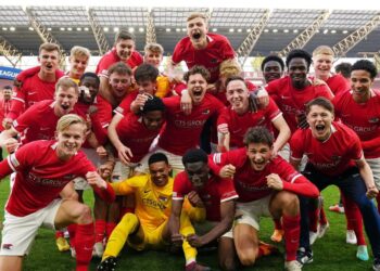 Ghanaian prospect Ernest Poku reacts after winning 2023 UEFA Youth League with AZ Alkmaar