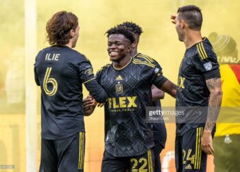 Ghanaian forward Kwadwo Opoku scores for LAFC against Vancouver