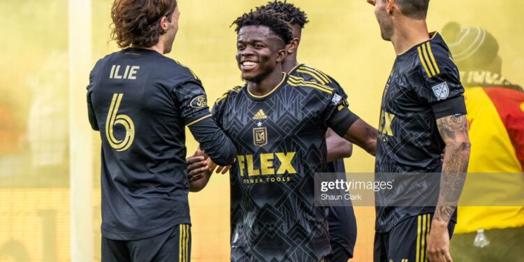 Ghanaian forward Kwadwo Opoku scores for LAFC against Vancouver