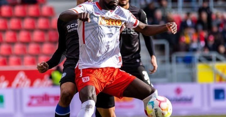 Ghanaian forward Prince Osei Owusu on target in Jahn Regensburg defeat at Sandhausen