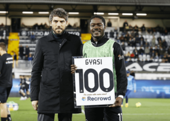 Ghana’s Emmanuel Gyasi makes 100th appearances for Spezia