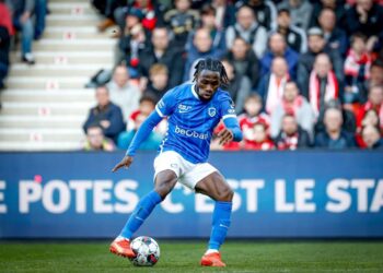 Joseph Paintsil reacts after scoring in KRC Genk win against RSC Anderlecht
