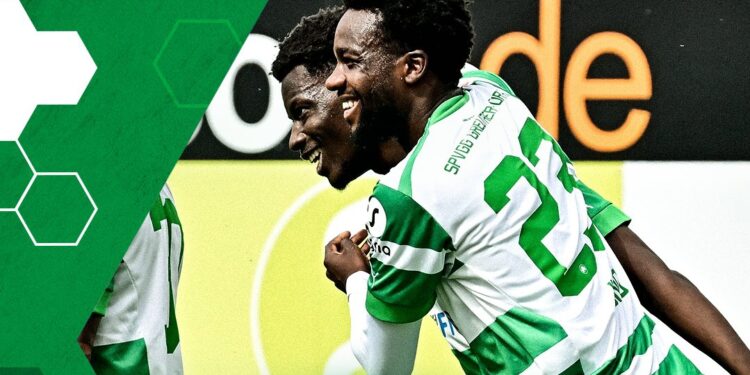 Ghanaian forward Ragnar Ache scores in Greuther Fürth’s win at Sandhausen